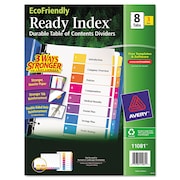 AVERY DENNISON Table of Contents Index Dividers 8 Tab, Recycled, PK3 11081